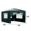 4x3m Heavy Duty Marquee Gazebo Waterproof Outdoor Garden Canopy Party Tent Green