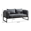 Single/Double/Triple Sofa Armchair Faux Leather Cushion Seat Metal Frame Armrest
