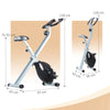 Folding Exercise Bike 8-Level Magnetic Heart Rate Sensor Home Gym Black White