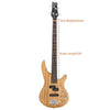 Glarry Basswood 24 Frets Electric GIB Bass Guitar w/ Bag Wire Tools Burlywood