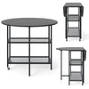 Modern Dining Table 100 cm Round Kitchen Table-Black