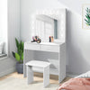 Vanity Dressing Table Stool Set Makeup Mirror/Drawers/Dimmabl 3 Colors LED Light