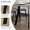 Modern Dining Table with Cement Effect Top & Steel Legs for Kitchen, Dining Room