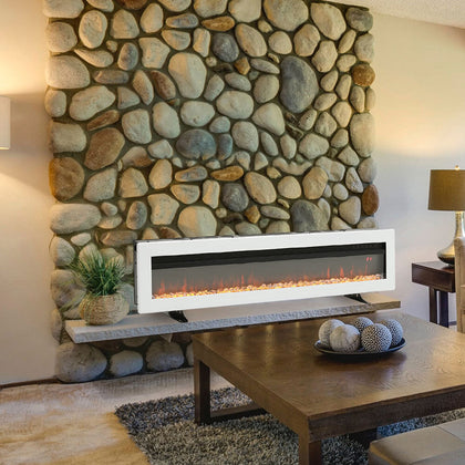40in Wall Fire LED Fireplace Media Wall Mounted/Standing/Insert Electric Heater
