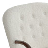 Lambwool Armchair Recliner Chair Button Back Occasional Sleeper Sofa w/Footstool