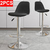 2x Chrome Metal Base & Gas Lift Faux Leather Kitchen Breakfast Bar Stool Swivel