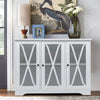 Large 3 Glass Door Storage Cabinet Sideboard Console Table Kitchen Cupboard Unit