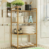 4 Tier Bamboo Shelf Adjustable Bookshelf Kitchen Storage Unit Plant Stand
