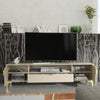 200cm TV Unit – Fluted Fronts, 2 Doors, Drawer, Gold Legs & Handles, Modern Luxe