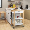 Rolling Kitchen Storage Trolley Cart Cupboard Island Shelves W/ Drawer &Handle