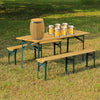 Outdoor Patio Folding Table Chairs Bench Set Garden Dining Beer Wooden Furniture