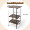 3-Tier Printer Cart with Storage Shelves & Locking Wheels-Brown
