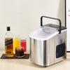 Ice Maker Counter Top for Home Electric Ice Cube Maker with Scoop & Basket Silve