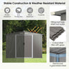 8’ x 6’ Outdoor Storage Shed Galvanized Steel Tool Shed