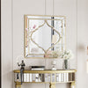 Large Venetian Wall Mirror Bling Crystal Golden Rim Silver Glass Vanity Mirror