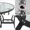 Glass Folding Garden Outdoor Large Bistro Dining Glass Table 4 Seater Patio UK