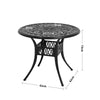 Black Cast Aluminium Elizabeth Round Table Garden Dining Table Chair Bistro Set