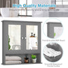 Bathroom Cabinet Wooden Wall-Mounted Mirror Cabinet w/2-Tier Adjustable Shelves