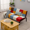 Patchwork Fabric Sofa bed Click Clack Couch Recliner Metal Frame Bed