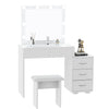 Modern Dressing Table Large Vanity Set with LED Mirror Cabinet Stool Drawers UK
