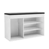 Wooden Ottoman Shoes Storage Rack Bench Padded PU Seat Cabinet Cupboard Stand UK