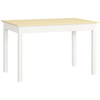 Dining Table for 4 to 6 Oak Wood Grain Kitchen Table and Thick Legs Modern White