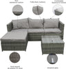 Garden Corner Sofa Couch Rattan Furniture Set 4 Seats Patio Outdoor Lounge Grey