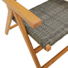 Reclining Garden Chairs 6 pcs Grey Poly Rattan and Solid Wood N9R8