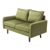 2 Seater Sofa Velvet Compact Loveseat Couch Settee with Cushions Wooden Legs
