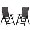 Patio Folding Reclining Garden Outdoor Picnic Arm Chair Textilene High Back