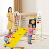 Indoor Activity Center Wooden Climber Playset with Climbing Rock-Colorful