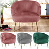 Velvet Scallop Shell Back Tub Chair Armchair Dressing Sofa Stool Bedroom Lounge