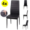 Tempered Glass Dining Table & 4 Faux Leather Chairs Kitchen Table Home Furniture