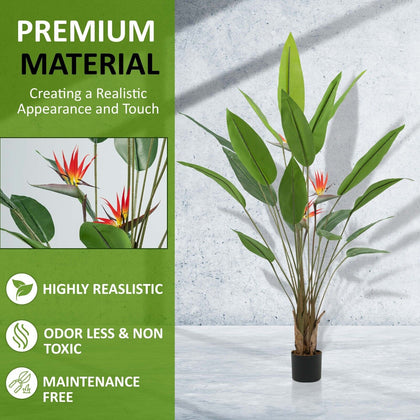 180cm Large Artificial Bird of Paradise Tree in Pot Indoor House Fake Plant UK