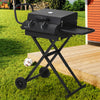 Garden Barbecue Smoker Burner Charcoal Grill Thermometer Outdoor Cooking Folding