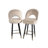 Set Of 2x Luxury Astra Cream Velvet Barstool Swivel Chair for Pub Club Café