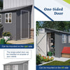 BIRCHTREE 4x8ft Lean To Garden Shed Metal Storage Tool House Pent Roof Grey
