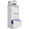 3-Drawer File Filing Cabinet Lockable Compact Size for A4 Letter White