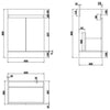 600mm Freestanding Vanity Unit Basin Sink Bathroom Storage Cabinet Gloss White