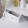 Dressing Table with Mirror and Stool, Vanity Desk with Mirror and Drawers White