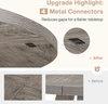 Round Dining Table for 4 People, 120cm Farmhouse Wooden Kitchen Dinner Table