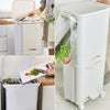 Kitchen Rubbish Waste Bin Recycling Dual Multi Compartment Pedal Dustbins Wheels