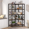 Tribesigns 5-Shelf Corner Bookshelf, Large Modern Corner Bookcase, Rustic Brown