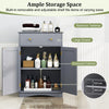 Kitchen Coffee Bar Cabinet Floor Storage Cabinet with Doors-Grey
