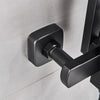 Modern Black Bathroom Exposed Shower Mixer Twin Head Large Square Bar Set Valve