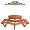 Picnic Table for 6 with Hexagon Solid Wood Fir G2F1
