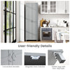 Modern Utility Storage Organizer Double Door Tall Storage Cabinet-Grey