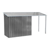 6.5x4ft Galvanized Metal Garden Storage Bike Tools Shed with Open Shed BBQ Party
