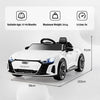 12V Electric Kids Ride On Car Licensed Audi Toy Vehicle Remote Control White