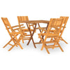 5 Piece Garden Dining Set Solid Wood Teak